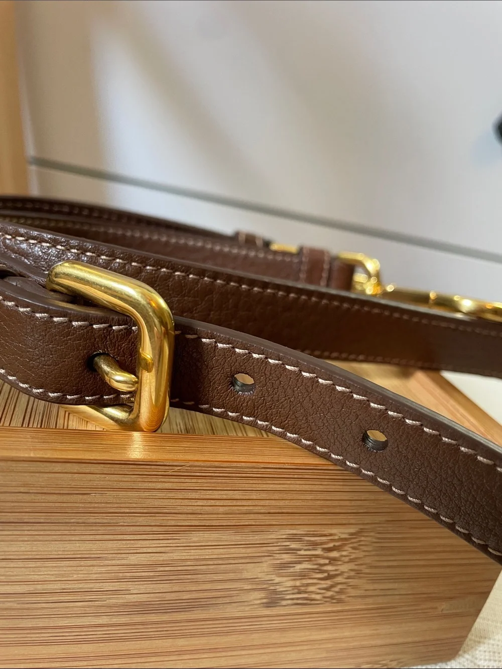 Authentic Prada Replacement Shoulder / Crossbody Strap in Brown/Gold